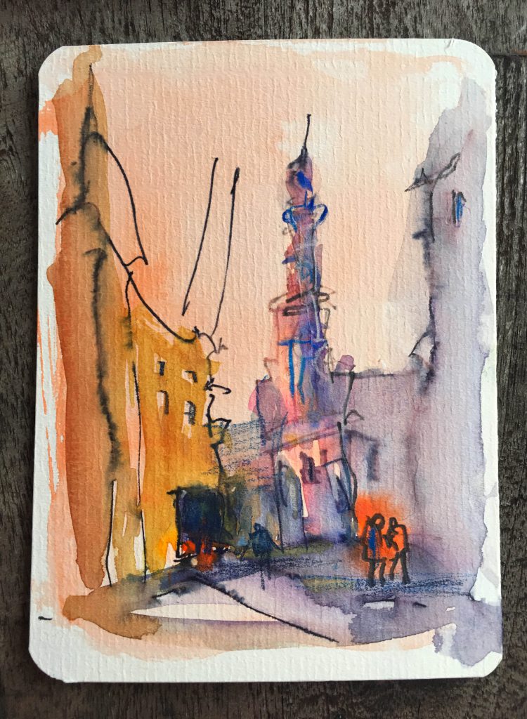 Malen lernen - die besten Tipps Farbstudie Kirche in Amsterdam