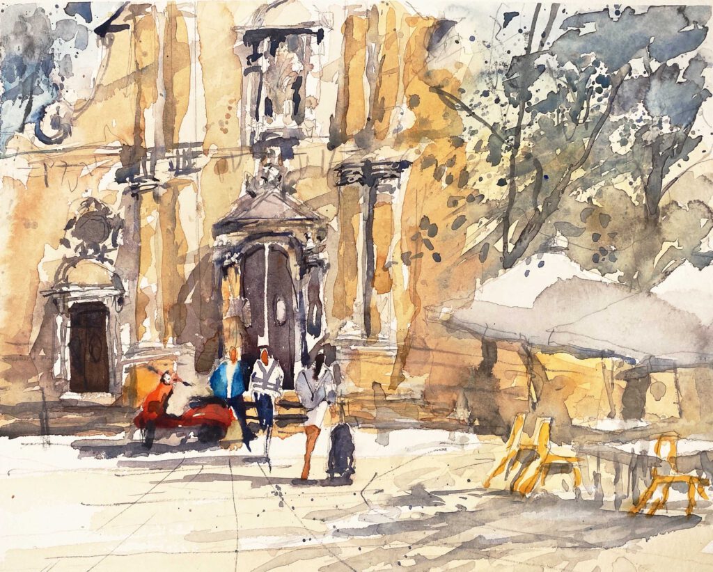 Tine Klein Barceloneta, Acuarela, Aquarell, Watercolor