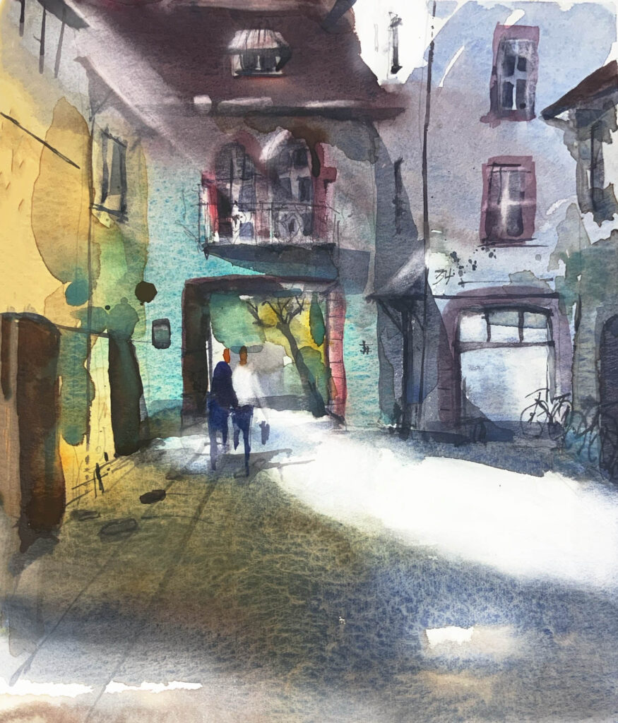 Zeichnen im Bils, Tine Klein, Usk Switzerland Symposium, Aquarell, usk Switzerland
